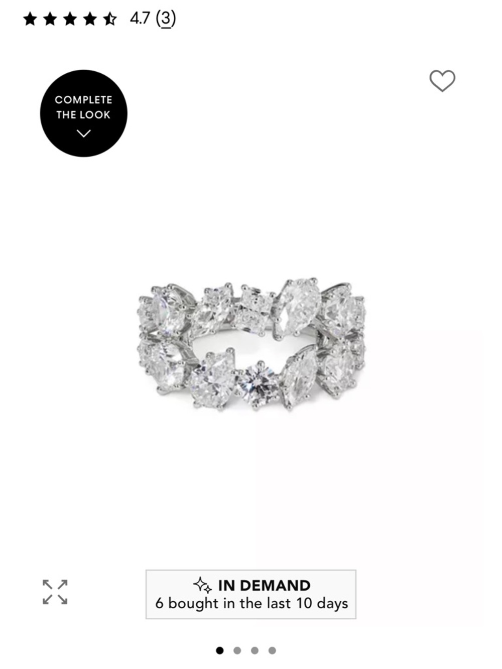 Brilliant Cz Marquise & Round Eternity Ring in Silver